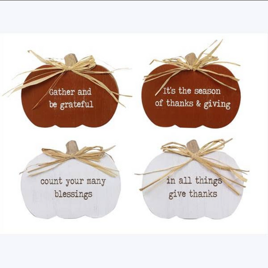 Wood Pumpkin Signs