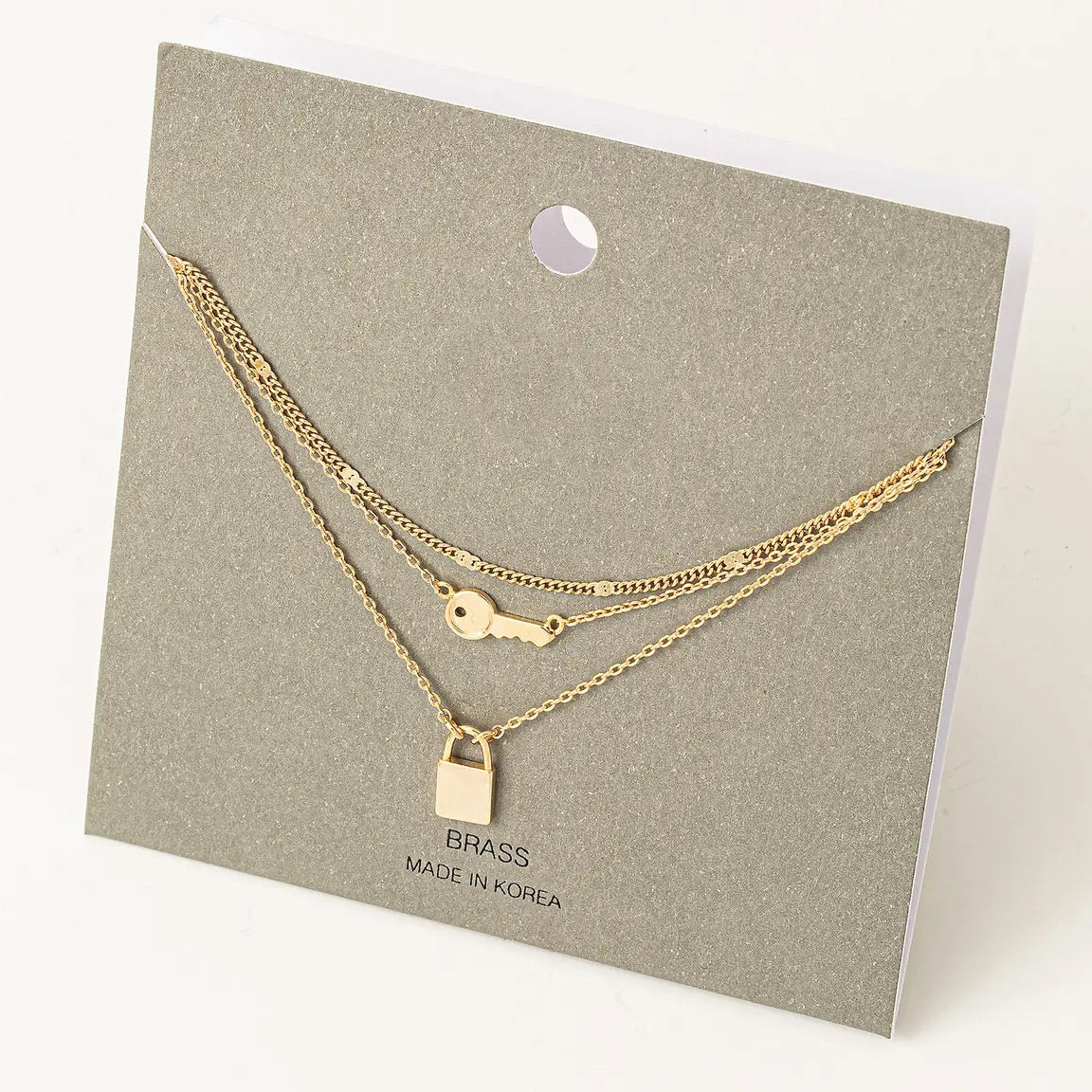 Dainty Chain Layered Lock And Key Necklace