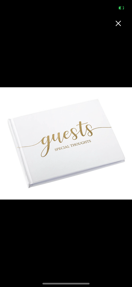 Simple Chic White Wedding Guest Book