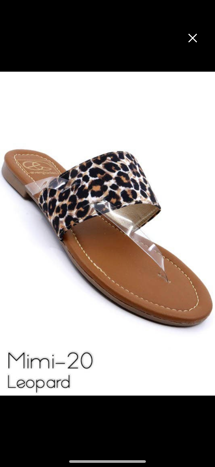 Leopard Print Clear Strap Sandal