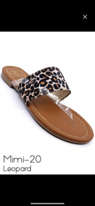 Leopard Print Clear Strap Sandal