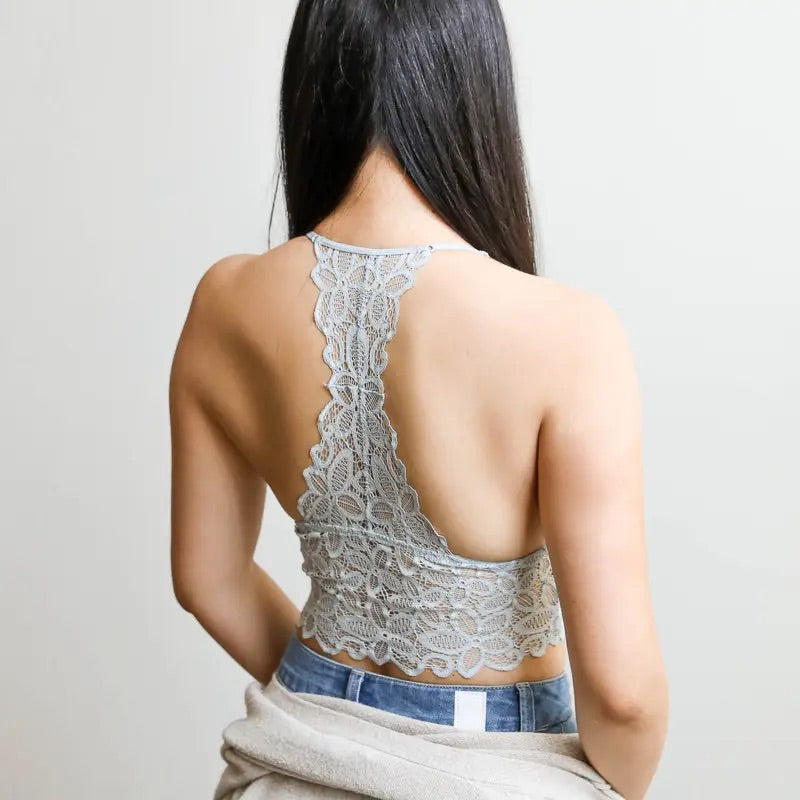 Daisy Lace Longline Bralette Padded
