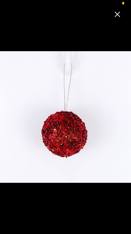 3” Red Jewel Ball Ornament