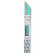 Rainbow Stripe Reusable Straw Set