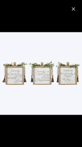 Wood box Table Top/Wall Sign w/ Blessing Bead (Assorted)