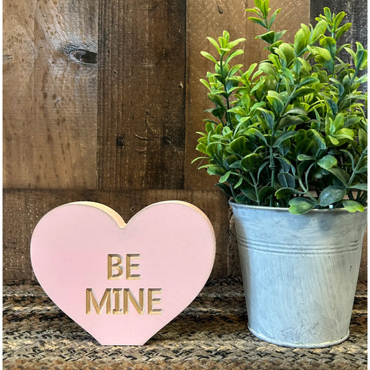 Primitive Wood BE MINE Carved Valentine’s Heart