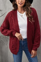 Maroon Cable Knit Sweater