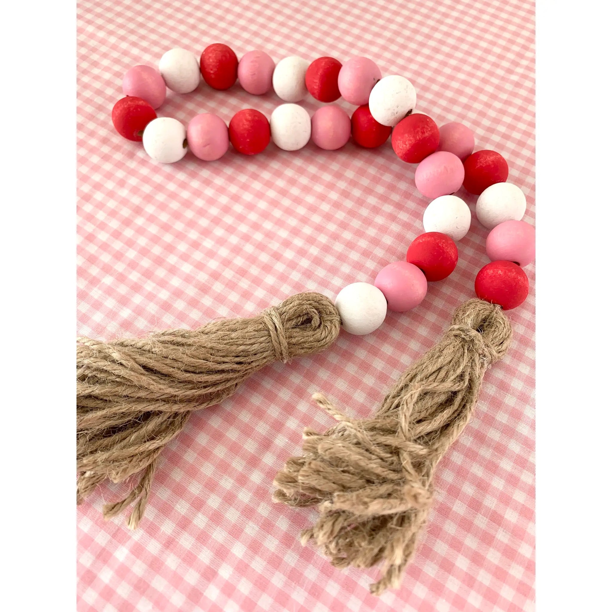 Valentine Rustic Farmhouse Beads Garland