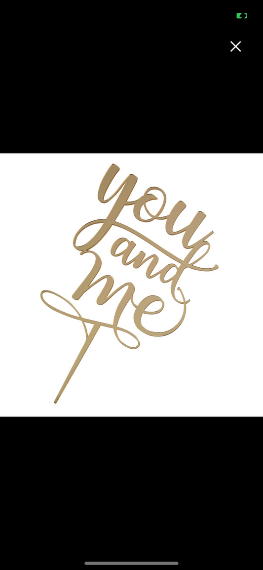 You & Me Gold Cake Pick