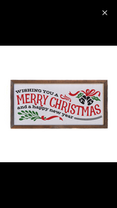 Wishing You a Merry Christmas and Happy New Year 12x6 Sign