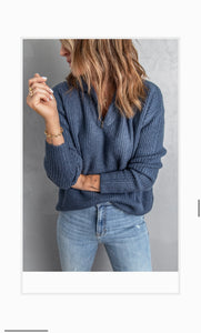 Dusty Blue Zip Sweater