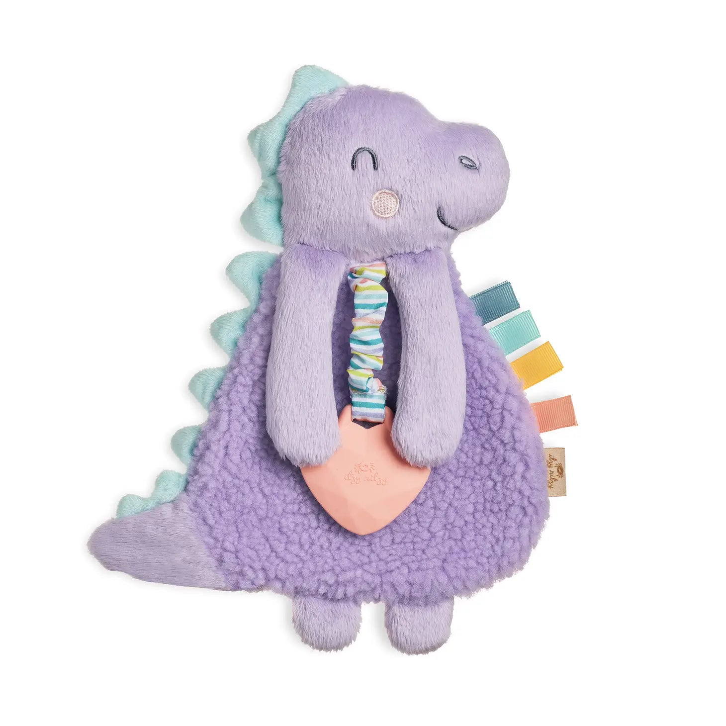 Purple Dino Itzy Lovey™ Plush with Silicone Teether Toy